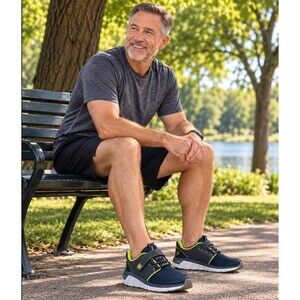 Anodyne No 46 Sport Jogger Men 11 X Wide Blue Green Diabetic Walking Sneaker